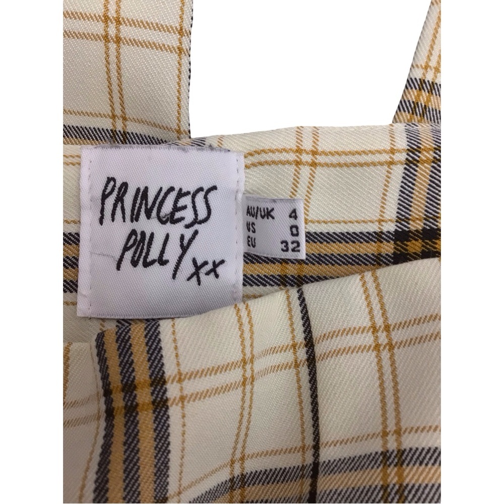 Princess Polly Plaid Flare Pants in Brown and Cream - Picture 3 of 3
